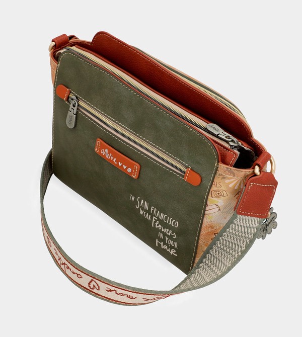 Anekke Peace & Love Camel Rectangular Crossbody Kabelka | 509163SYI