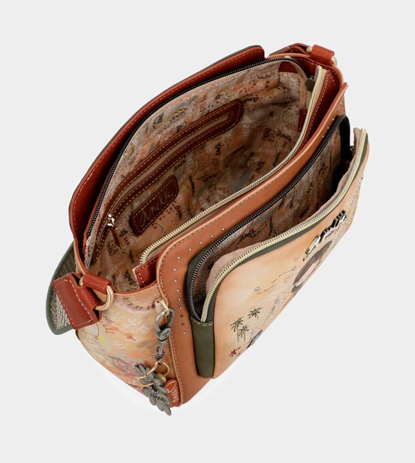 Anekke Peace & Love Camel Rectangular Crossbody Kabelka | 509163SYI
