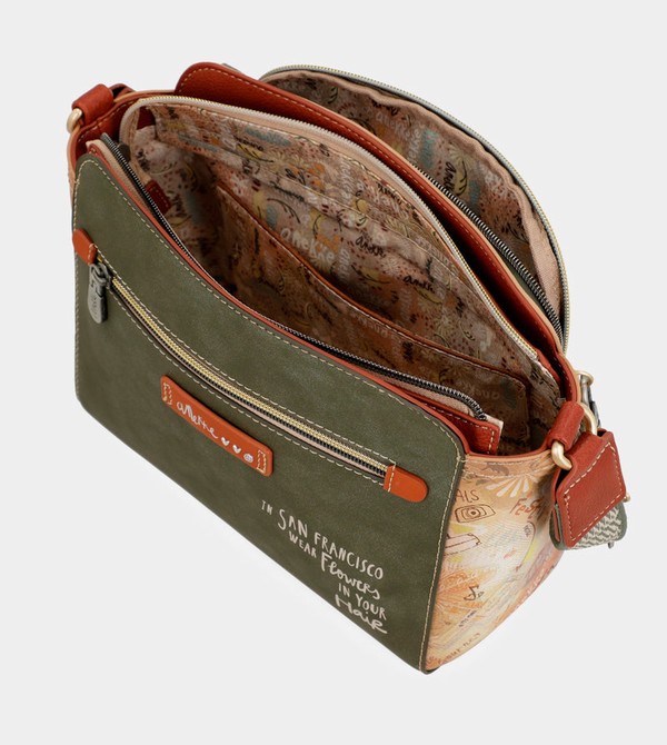 Anekke Peace & Love Camel Rectangular Crossbody Kabelka | 509163SYI