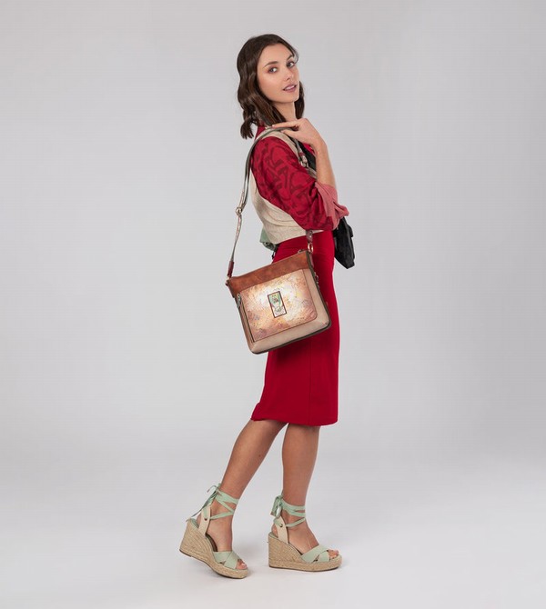 Anekke Peace & Love Camel Square Crossbody Kabelka | 725498JRI