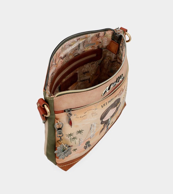 Anekke Peace & Love Camel Square Crossbody Kabelka | 725498JRI