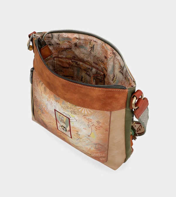 Anekke Peace & Love Camel Square Crossbody Kabelka | 725498JRI