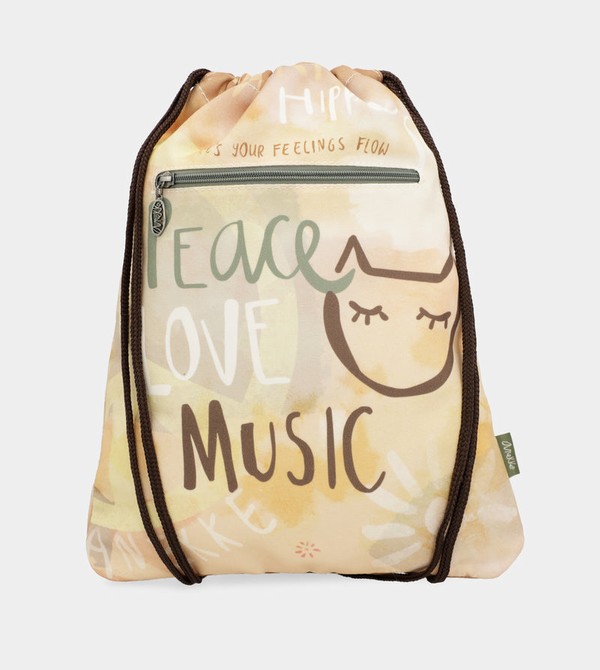 Anekke Peace & Love Fabric Drawstring Batohy | 374268ZGW