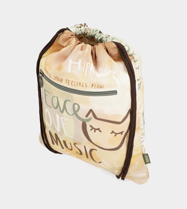 Anekke Peace & Love Fabric Drawstring Batohy | 374268ZGW