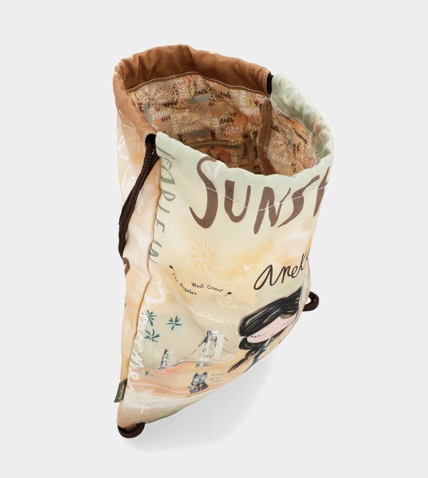 Anekke Peace & Love Fabric Drawstring Batohy | 374268ZGW