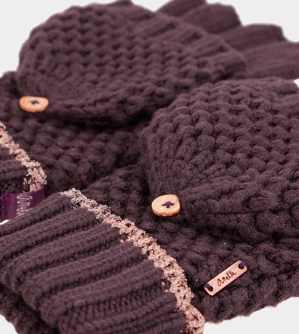 Anekke Purple Knitted Mittens Rukavice | 750164KHO