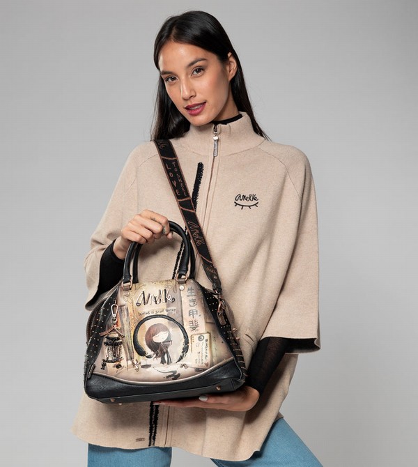 Anekke Shōen Large Black Crossbody Kabelka | 168750NOD