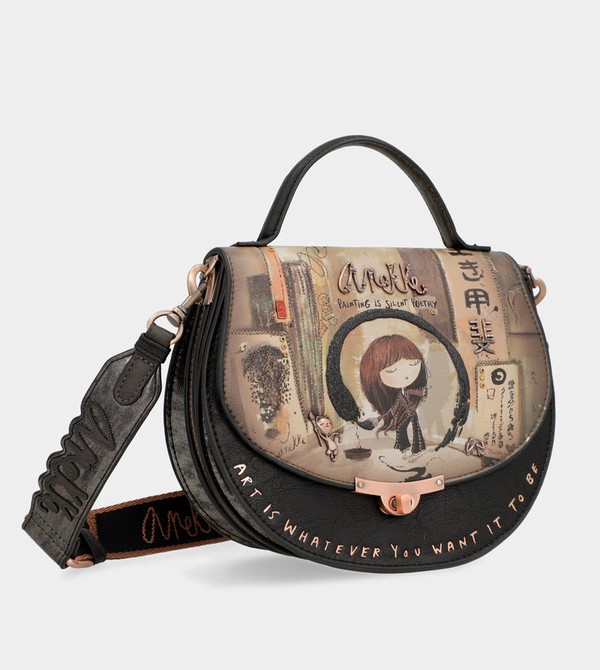 Anekke Shōen Oval With Flap Kabelka | 472153URZ