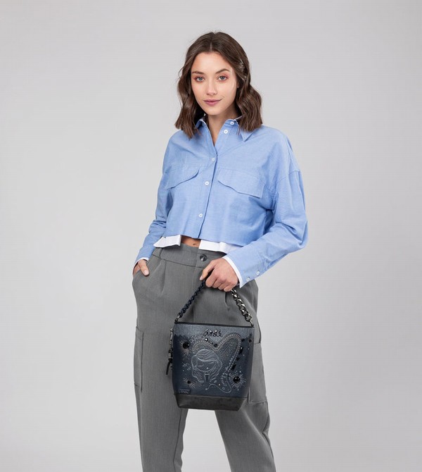 Anekke Studio Navy Blue Medium Crossbody Kabelka | 857360ATL