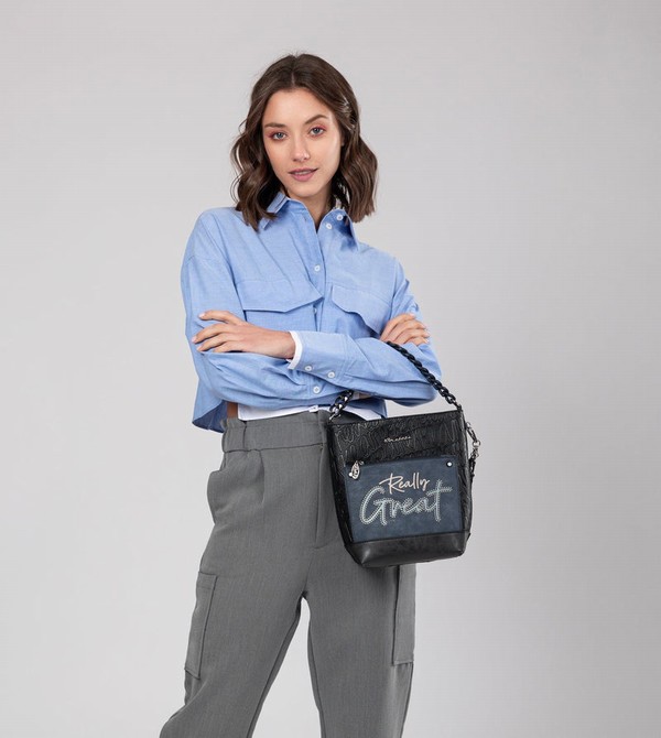 Anekke Studio Navy Blue Medium Crossbody Kabelka | 857360ATL
