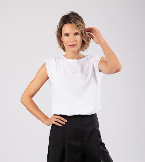 Anekke White Tank Top Tricko | 850149PMG